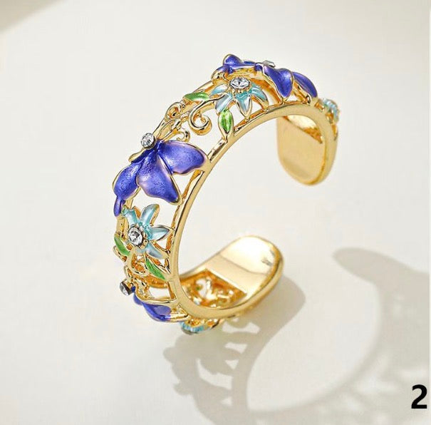 BAGUE FLEURS DORÉ "MYRIAM"