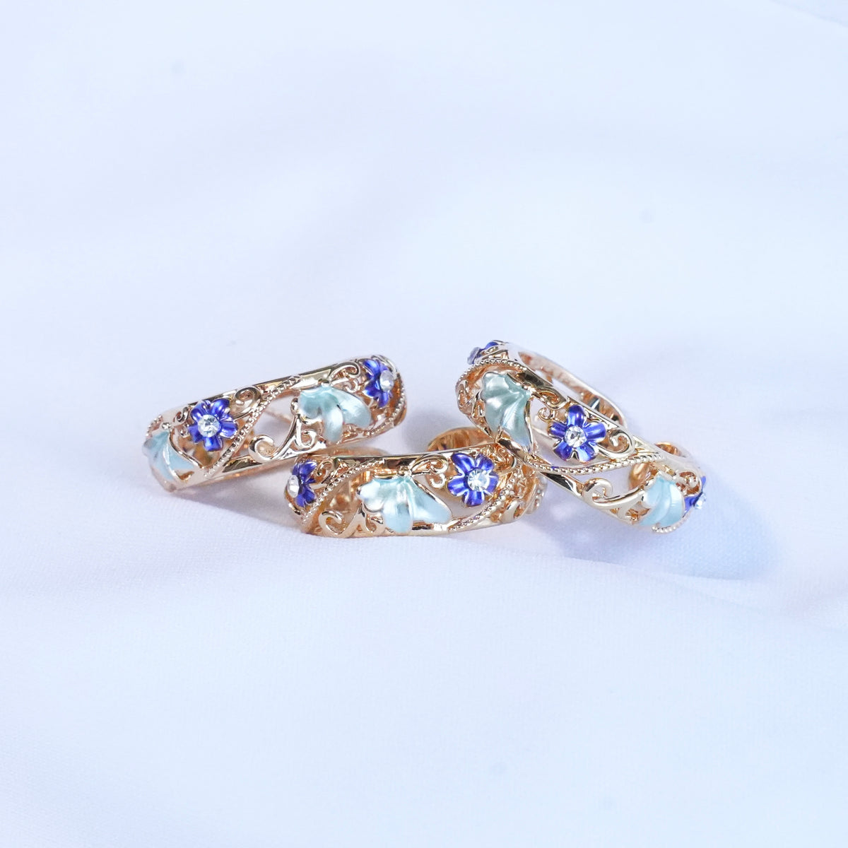 BAGUE FLEURS DORÉ "MYRIAM"